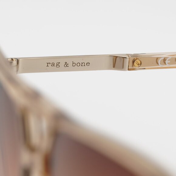 Rag & Bone RNB1074/S 010A N4 Sunglasses Beige Aviator Frame, Brown Lenses - Picture 9 of 11